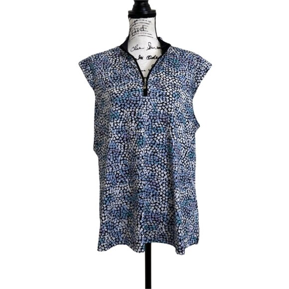 Sansoleil Women's XXL Top Sleeveless 1/4 Zip Polo Top UV 50+ - Picture 1 of 7